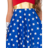 Wonder woman costume child, dress with blue star print skirt.