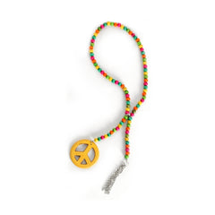 wood peace sign necklace hippie accessory