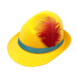 Bright yellow trilby hat for Pinocchio, Book Week, or Oktoberfest costumes