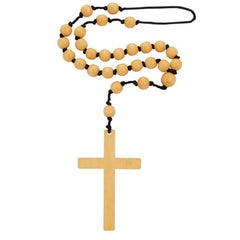 Wooden rosary beads costume prop