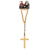 Wooden rosary beads with header card