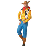adult woody costume with hat vest and pants side view
