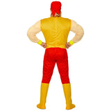 Wrestling champ costume with padded vest zips up at the back
