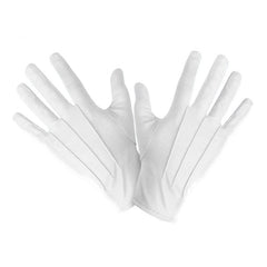 White wrist length gloves adult costume accessory