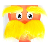 Yellow furry eyebrows and moustache set with self-adhesive costume accessories for Book Week, theatre and fancy dress costumes.