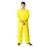 Adult yellow overalls costume jumpsuit for sports days and themed events
