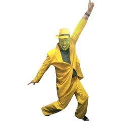 yellow suit costume hire bright yellow jacket pants hat 90s style brisbane