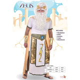 Zeus Adult Costume - Dr Toms, short sleeve long robe, gold cape and accents.
