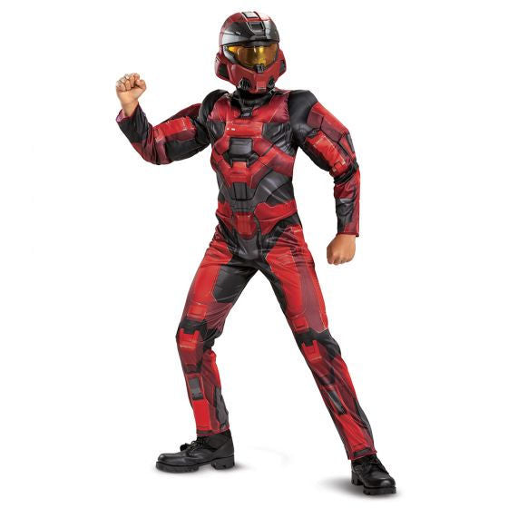 Halo Spartan 1 Keystone Red Classic Muscle Boys Costume