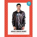 Adult 70s Disco Shirt - Black Oil Slick