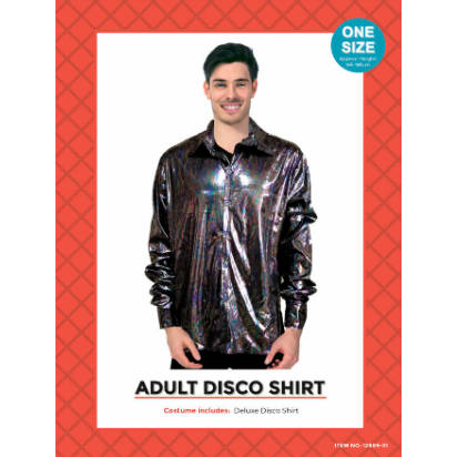 Adult 70s Disco Shirt - Black Oil Slick