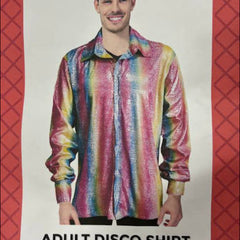 Adult 70s Disco Shirt - Rainbow