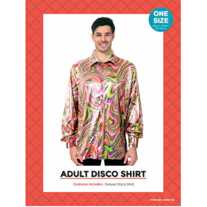 Adult 70s Disco Shirt - Rainbow Swirl