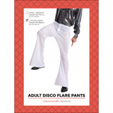 Adult White Disco Flare Pants