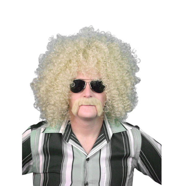 Blonde loose curl afro wig 13" perfect for 1970's disco parties.