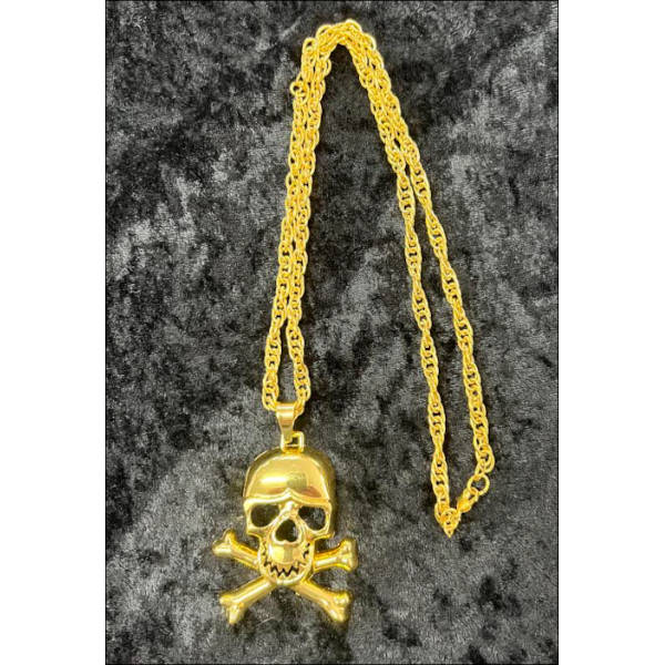 Big Necklace with Gold Skull