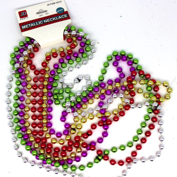 Five Strand Multi-Coloured Metallic Beads