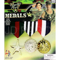 army medals set on 3 with brooch backs.