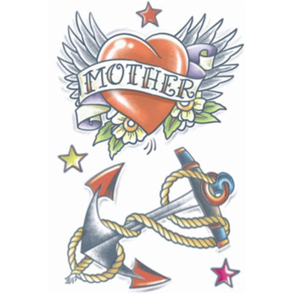 1950 Heart & Anchor temporary tattoo by Tinsley Transfers. Vintage nautical heart and anchor design.