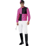 Mens Jockey Costume - Black & Pink