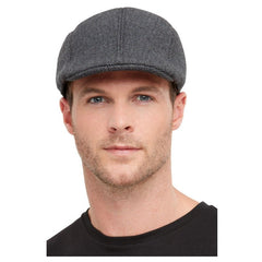 20s Gangster Flat Cap in grey tweed-look material – Gatsby, Peaky Blinders and 1920s costume accessory