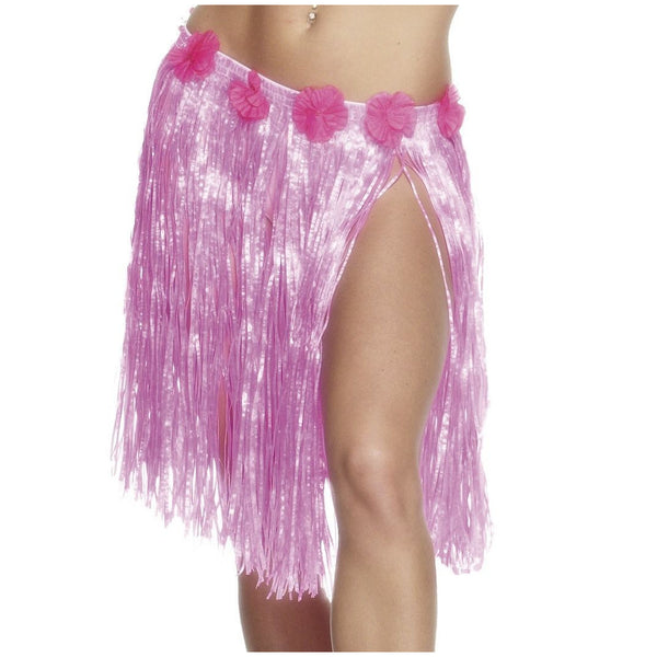 Neon Pink Hawaiian Hula Skirt