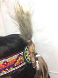 Beaded Native American Headband - Brown