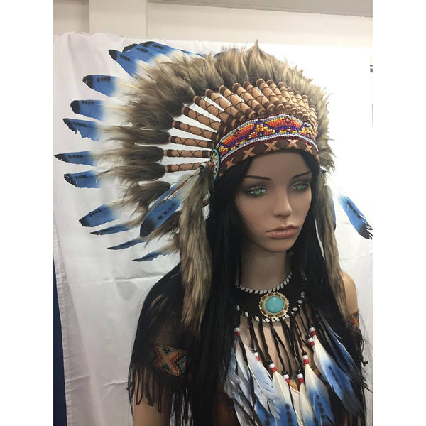 Blue Tipped Feather Headdress