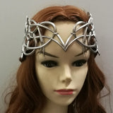 Celtic Medieval Tiara with Ribbon Tie in Gold