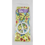 Silver Peace Sign on Black Cord