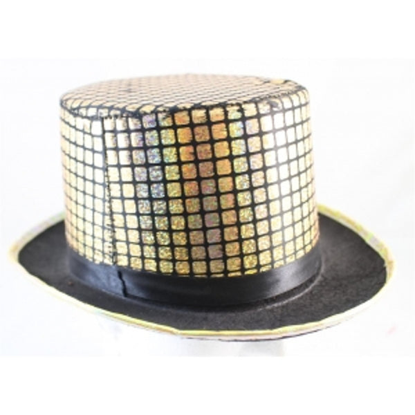 Gold Checked Top Hat