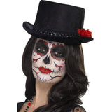 Day of the Dead Top Hat, Black with Roses