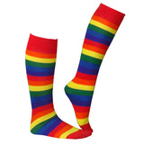 Rainbow Striped Long Socks - Adult