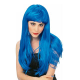 Glamour Long Blue Wig