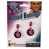 50's Record Earrings with Musical Notes