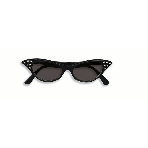 50s Rhinestone Glasses-Black