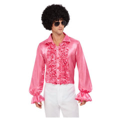 60s ruffled hot pink shirt for men.