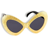 60s Groovy Mod Glitter Glasses - Gold