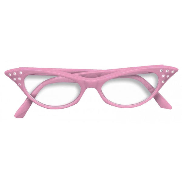 50s Rhinestone Glasses - Pink