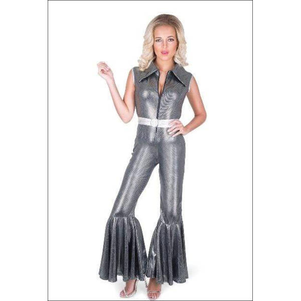 Black/Silver Disco Diva Jumpsuit Costume