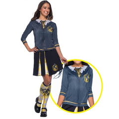 hufflepuff ladies top, digitally printed cardigan look.