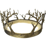 crown of branches in gold plastic with foam lining.