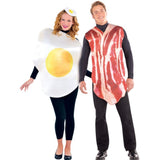 Costume Breakfast Buddies Egg & Bacon Set for couples, egg with hat and bacon tunic.