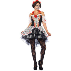 Sugar skull senorita costume with floral dress
