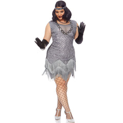 Roaring Roxy Flapper Plus Ladies Costume by Leg Avenue
