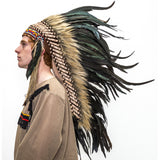 Large Feather Headdress - Brown