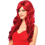 27" Long Wavy Parted Fringe Red Costume Wig - Leg Avenue