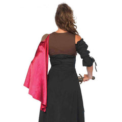 Warrior Harness Vest with One Shoulder Satin Cape