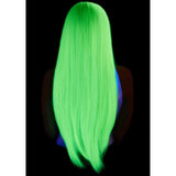 33" Long Straight Center Part Wig - Neon Green