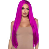 33" Long Straight Center Part Wig - Purple